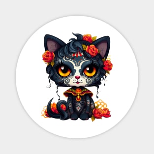 Dia de los Muertos Cat #5 Magnet